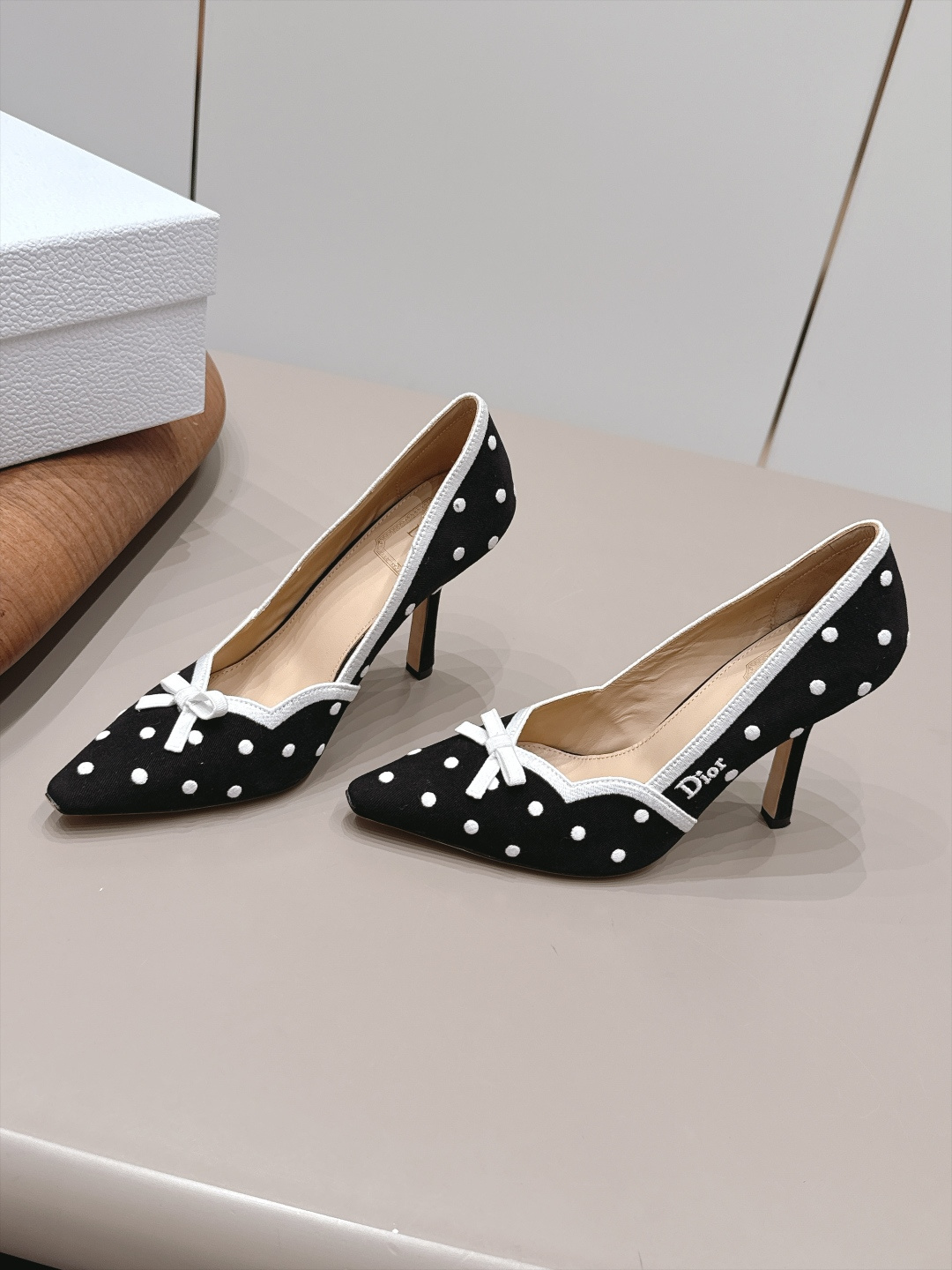 Black Polka Dot Bow Pumps
