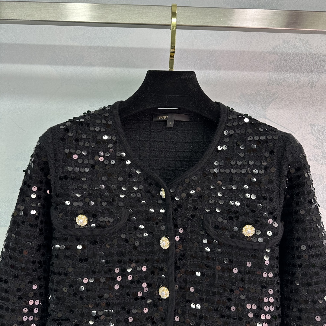 P874 One-Size-Fits-All Female Suit with Maje 2025 Dress and Crocheted Shirt - 图片 4