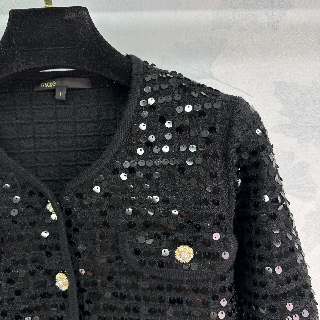 P874 One-Size-Fits-All Female Suit with Maje 2025 Dress and Crocheted Shirt - 图片 2