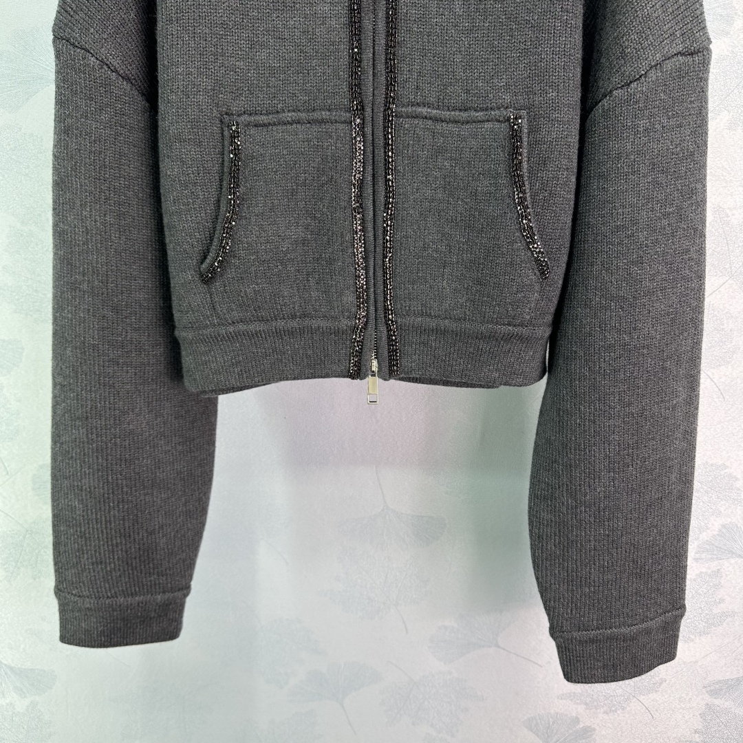 2025 Spring New Diamond Chain Zipper Jacket – Original Hardcore Female Suit Summary - 图片 5