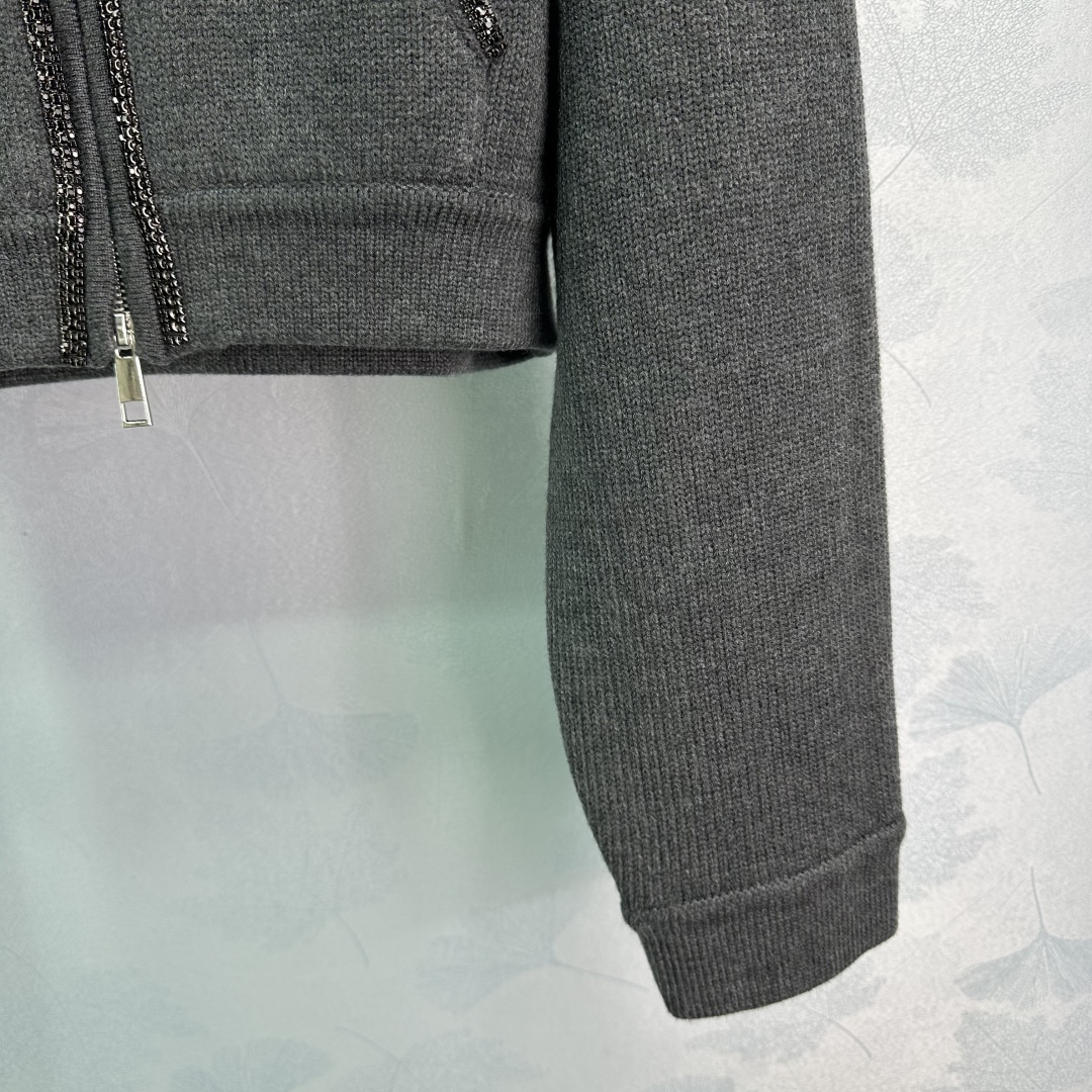 2025 Spring New Diamond Chain Zipper Jacket – Original Hardcore Female Suit Summary - 图片 6