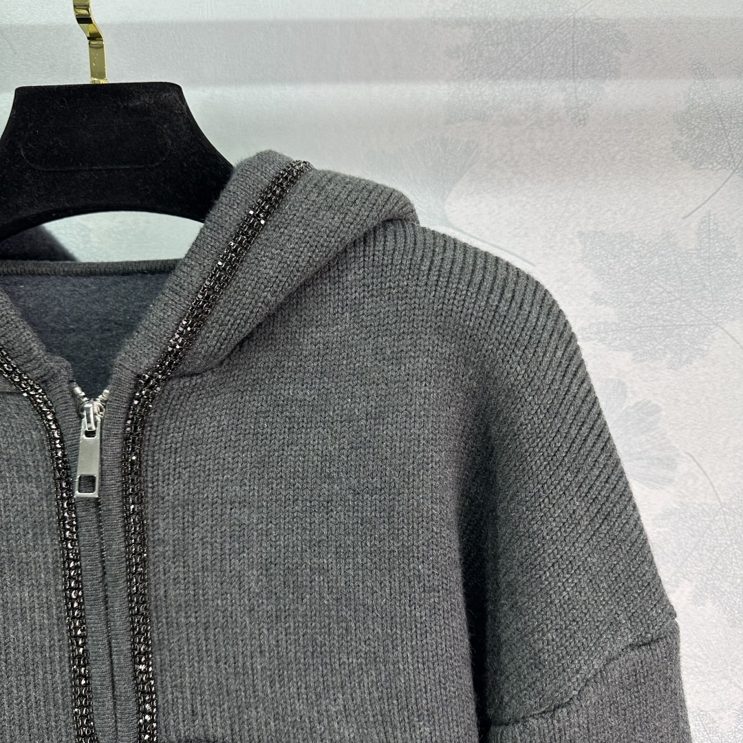 2025 Spring New Diamond Chain Zipper Jacket – Original Hardcore Female Suit Summary - 图片 2