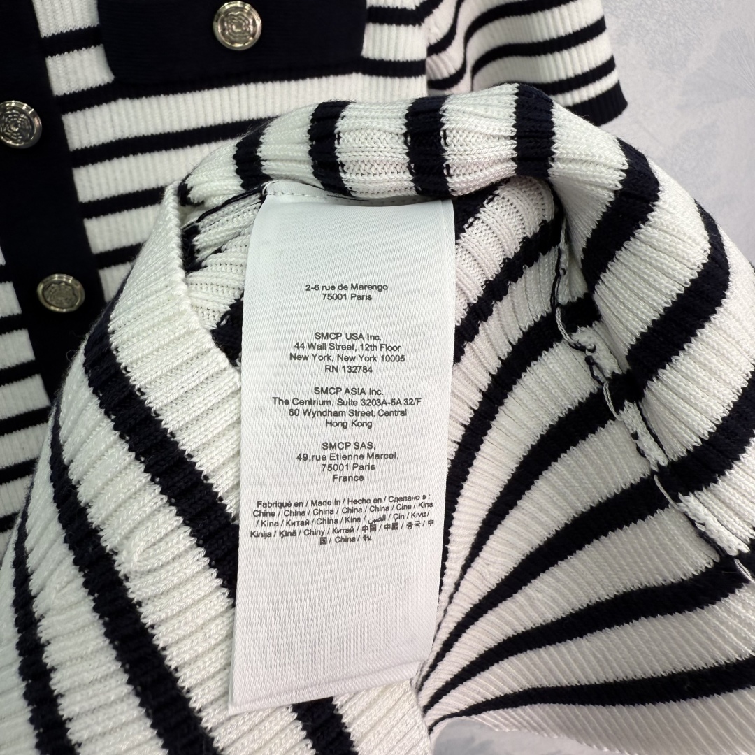 P702 Original Hardcore Female Striped Collar Dress in Maje 25 Morning Spring Collection - 图片 8