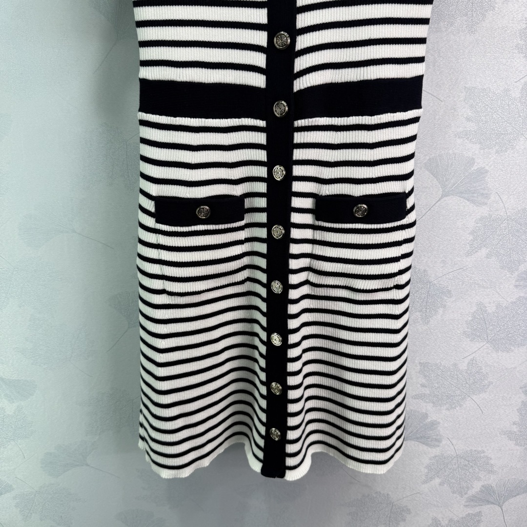 P702 Original Hardcore Female Striped Collar Dress in Maje 25 Morning Spring Collection - 图片 6