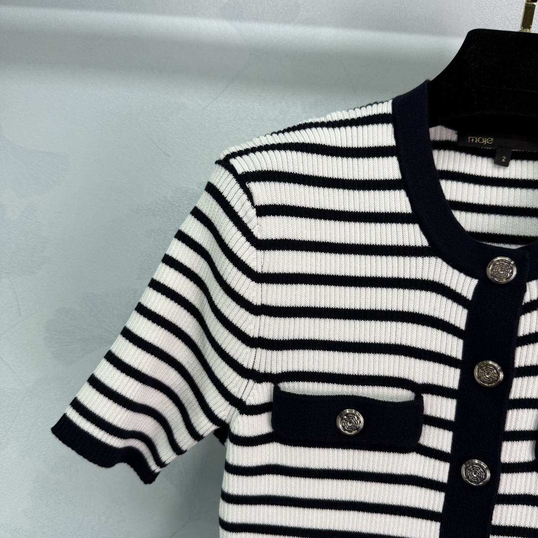 P702 Original Hardcore Female Striped Collar Dress in Maje 25 Morning Spring Collection - 图片 3