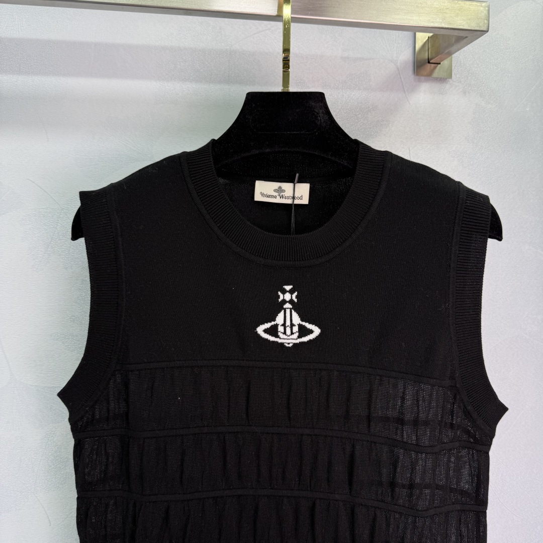“Versatile Summer Outfit: P334 Knitting Vest with Simple Embroidery, 3 Colors Available” - 图片 6