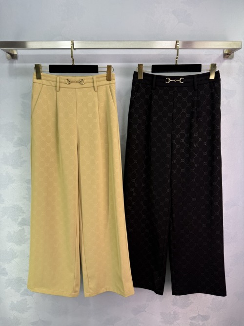 Gucci 2025SS New Women's Wide Leg Pants High Waist Casual Trousers 1 Gucci 2025SS New Women's Wide Leg Pants High Waist Casual Trousers