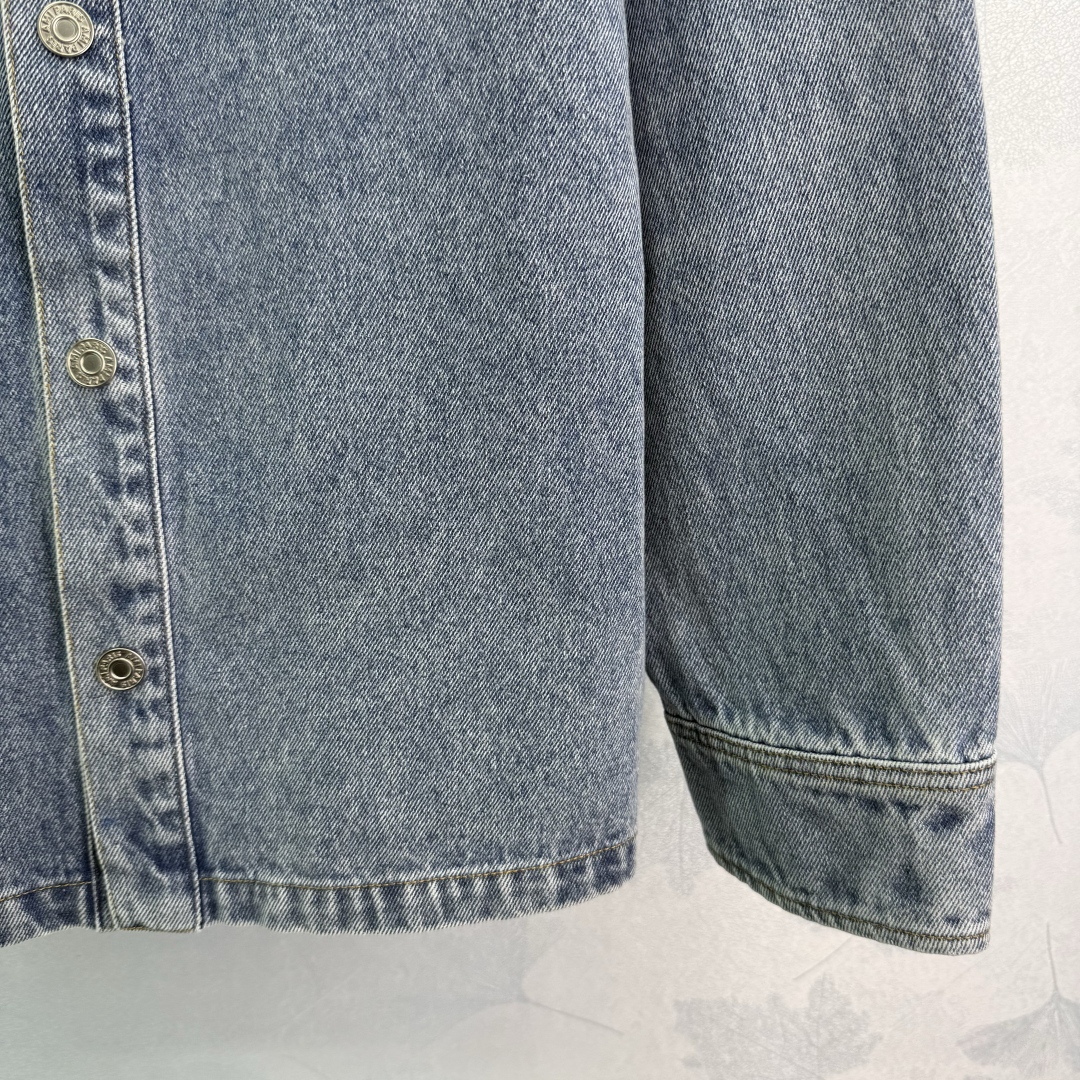 Customized High-Temperature Cowboy Shirt with Stylish Embroidery and Deep Blue Color - 图片 7