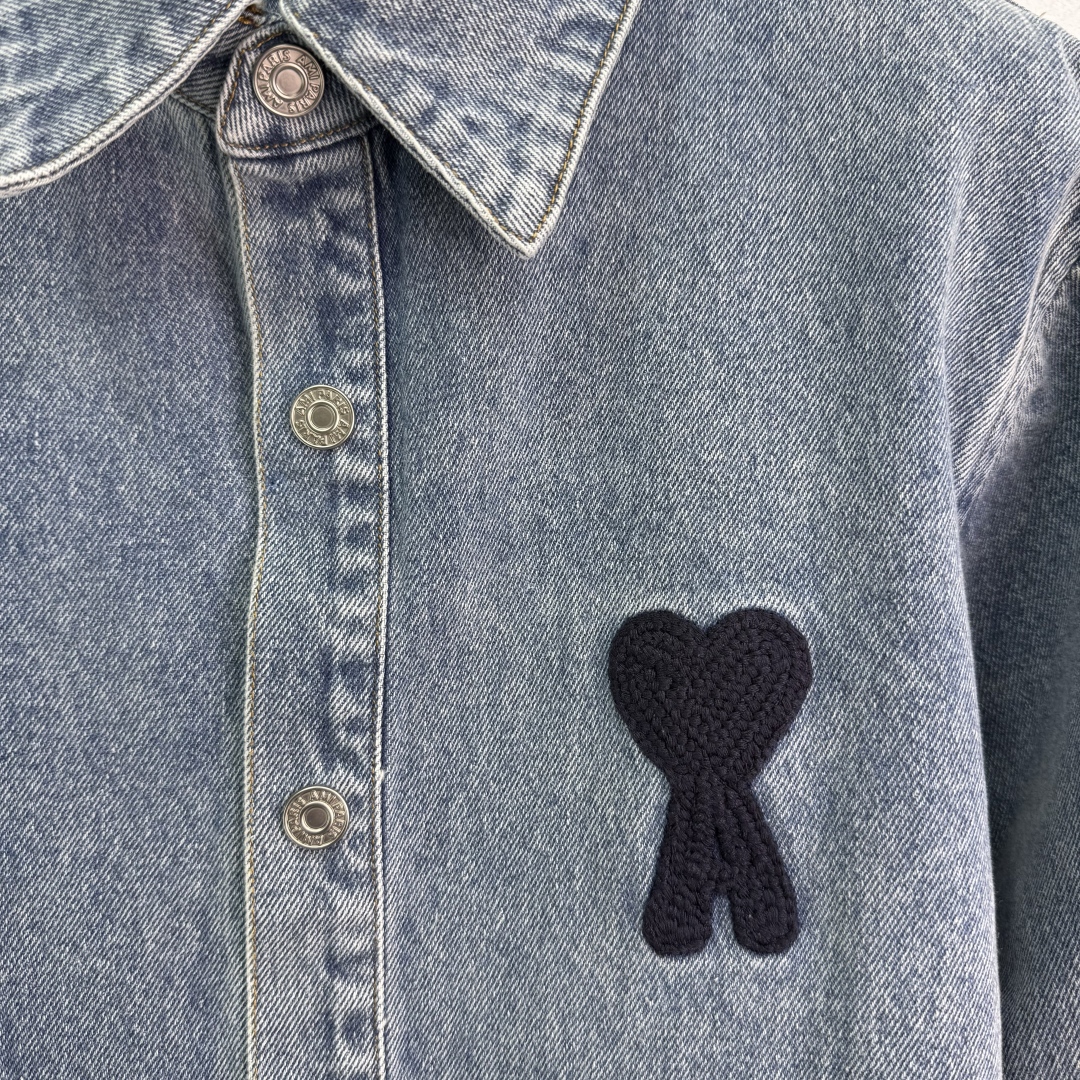 Customized High-Temperature Cowboy Shirt with Stylish Embroidery and Deep Blue Color - 图片 5