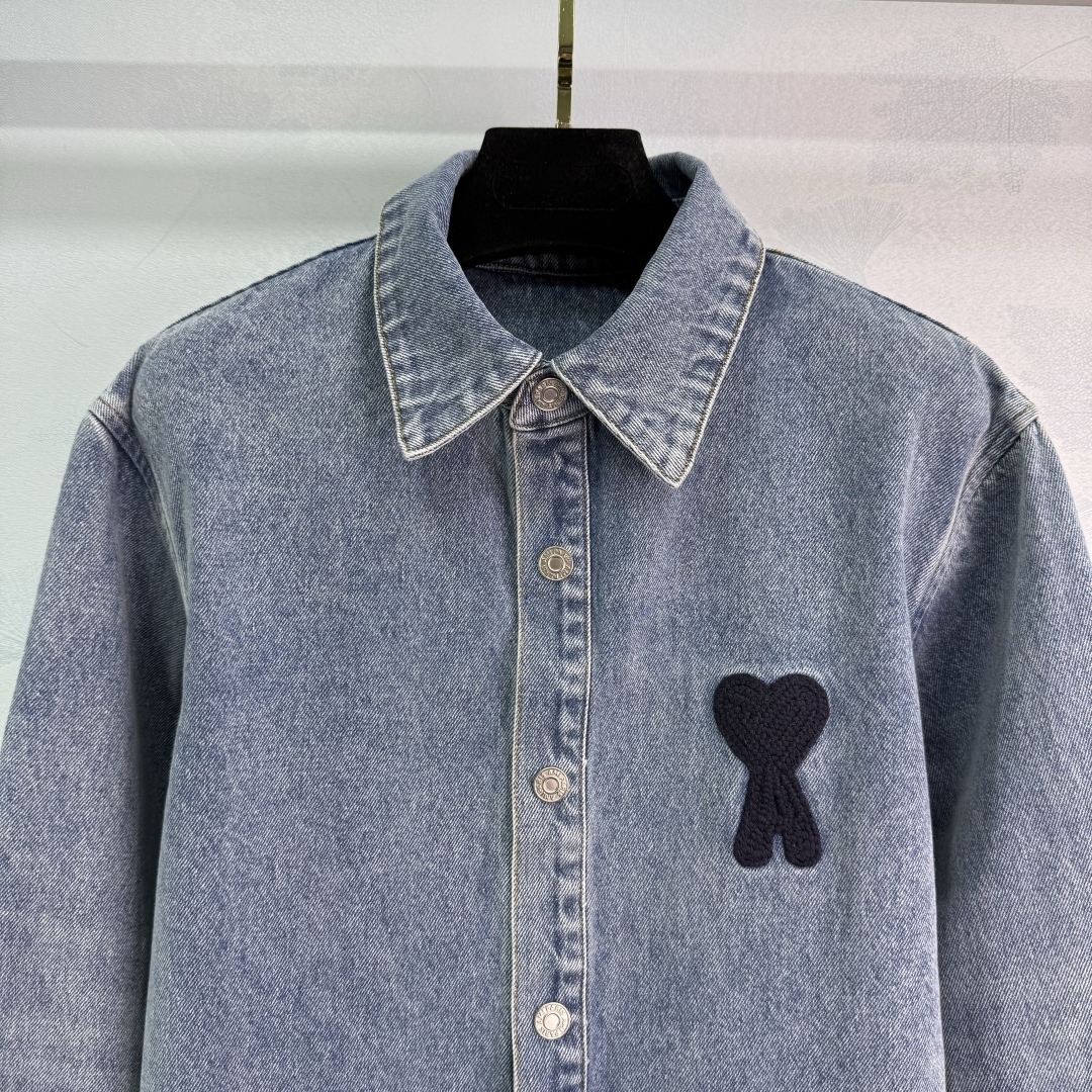 Customized High-Temperature Cowboy Shirt with Stylish Embroidery and Deep Blue Color - 图片 4