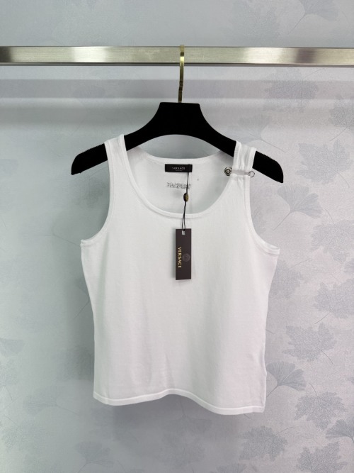 Versace Pin Embellished Knit Tank Top | Soft, Breathable & Stylish 1 Versace Pin Embellished Knit Tank Top | Soft, Breathable & Stylish