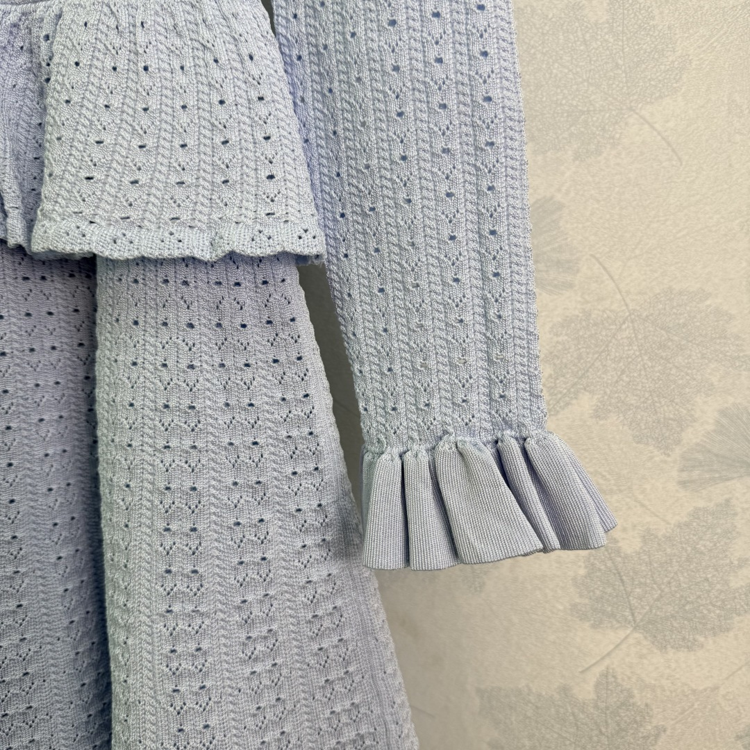 Original Scavenging Female Suit: Self-Portrait Smog Blue Skirt with French Aroma Design - 图片 7