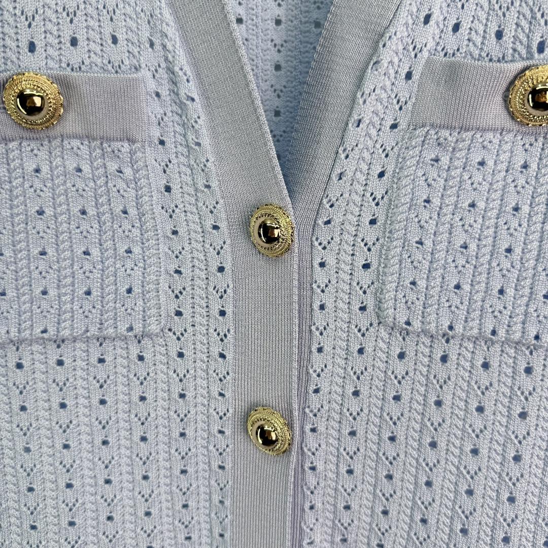 Original Scavenging Female Suit: Self-Portrait Smog Blue Skirt with French Aroma Design - 图片 5