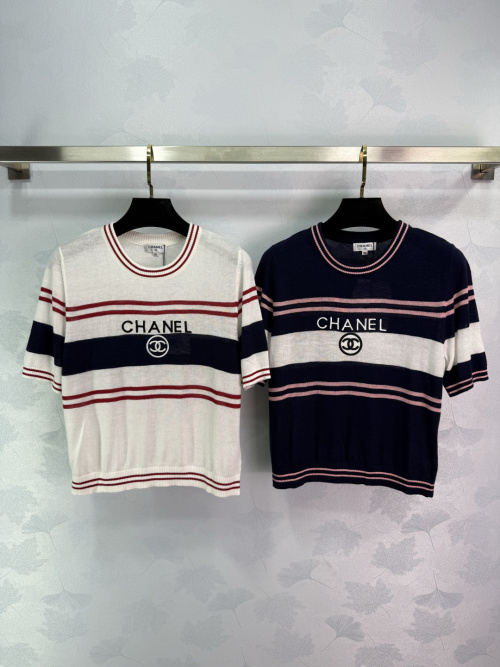 Chanel Striped Knit Short Sleeve Top - Summer 2025 Collection 1 Chanel Striped Knit Short Sleeve Top - Summer 2025 Collection