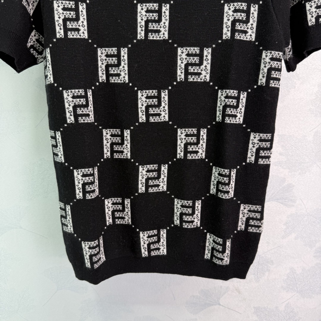 “Black FF Logo Crocheted Sleeve Suit: Stylish, High-Temperature Personality” - 图片 6