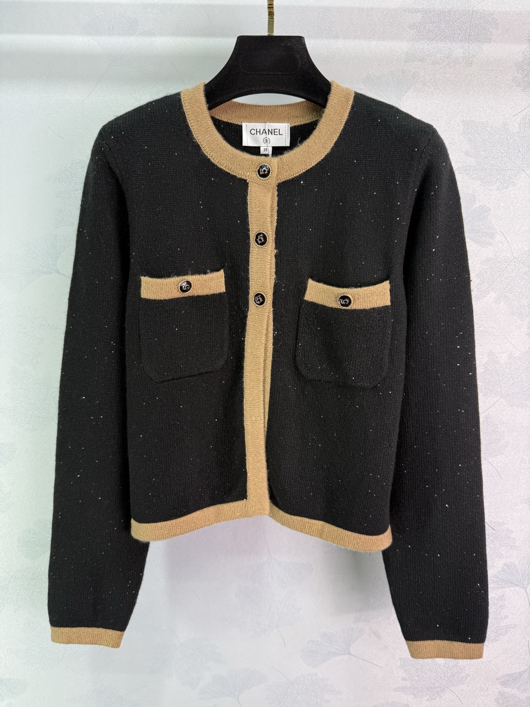 Chanel Cardigan with Pearl Detail and Patch Pockets Designer Knitwear