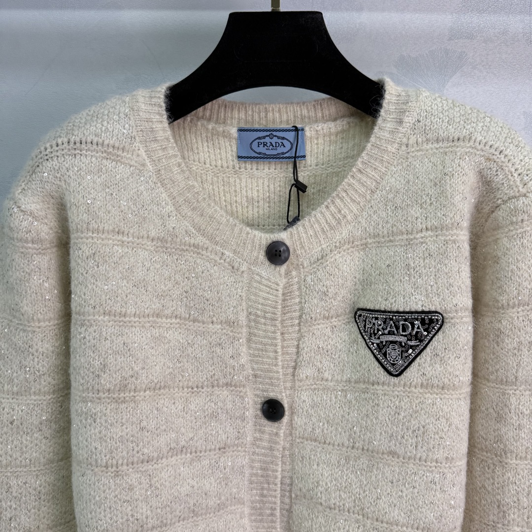 Prada Women's Wool Blend Knit Cardigan with Sequin Stripes and Logo Applique 5 cmp i1756309355904 7155 0 4