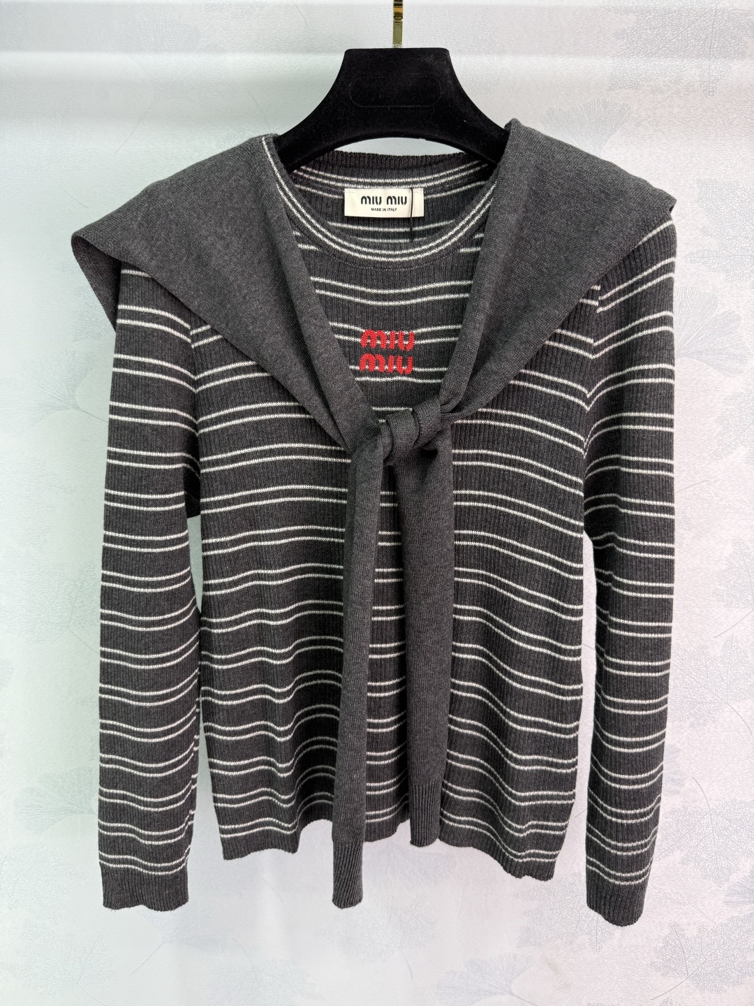Miu Miu Wool Striped Knit Top with Detachable Shawl - Autumn Collection 3 cmp i1757866692942 6216 0 2