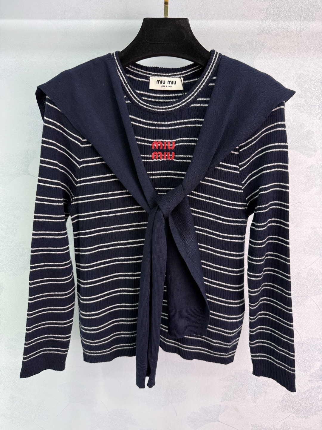 Miu Miu Wool Striped Knit Top with Detachable Shawl - Autumn Collection 2 cmp i1757866692949 4470 0 1