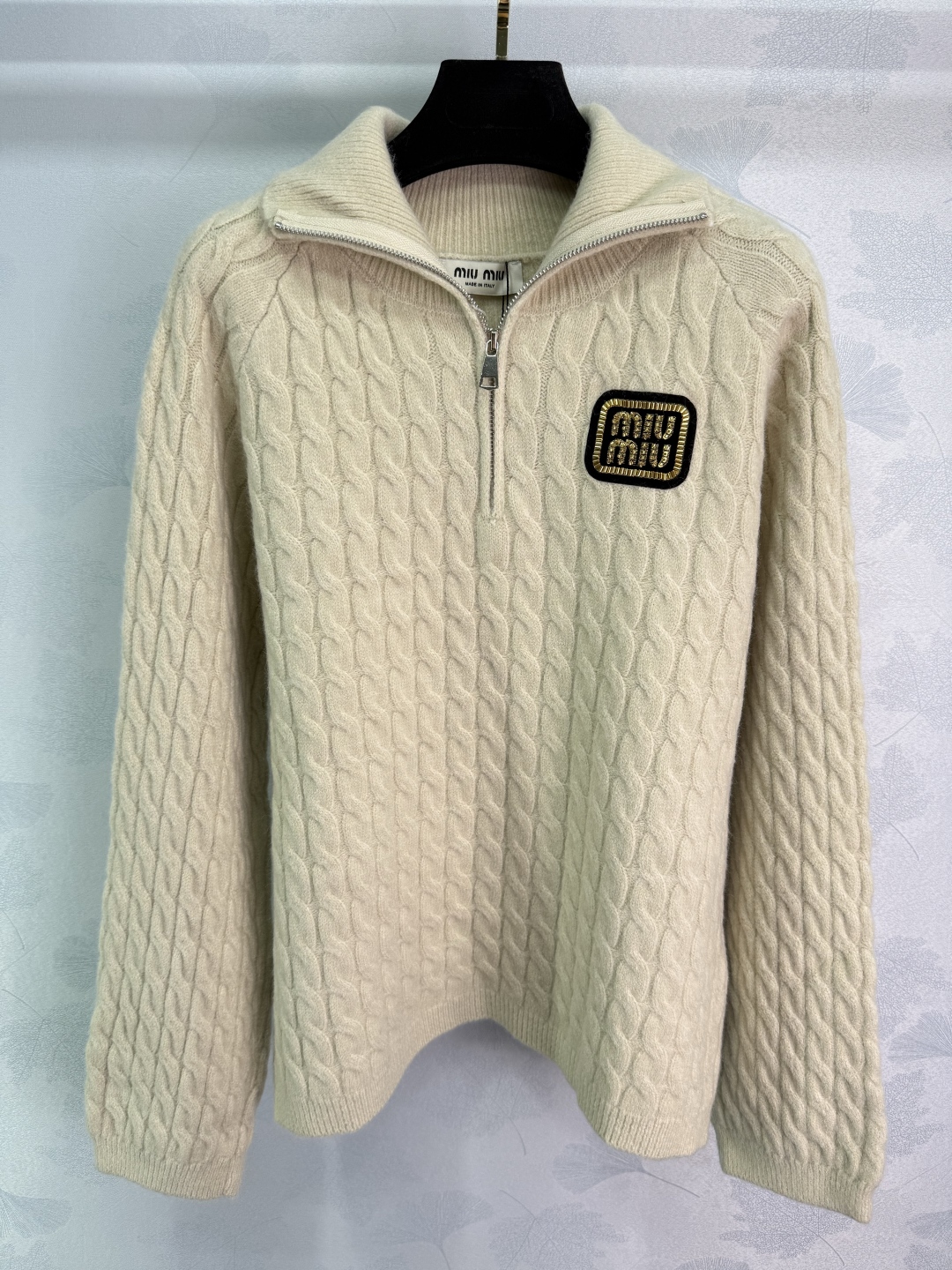 Miu Miu Women's Wool Cable Knit Half-Zip Sweater with Logo Patch 3 cmp i1757950174957 6334 0 2
