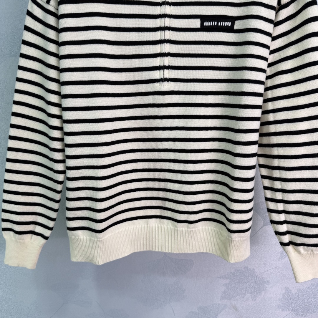 Miu Miu Striped Wool Knit Sweater with Zip Collar | Autumn Collection 7 cmp i1757950956253 4378 0 6