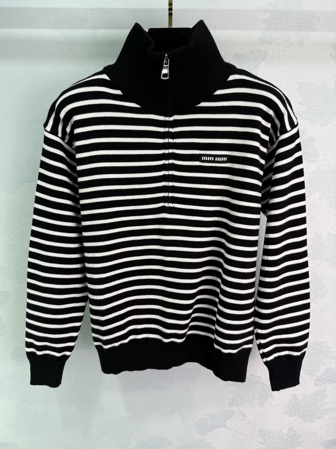 Miu Miu Striped Wool Knit Sweater with Zip Collar | Autumn Collection 2 cmp i1757950965072 8094 0 1