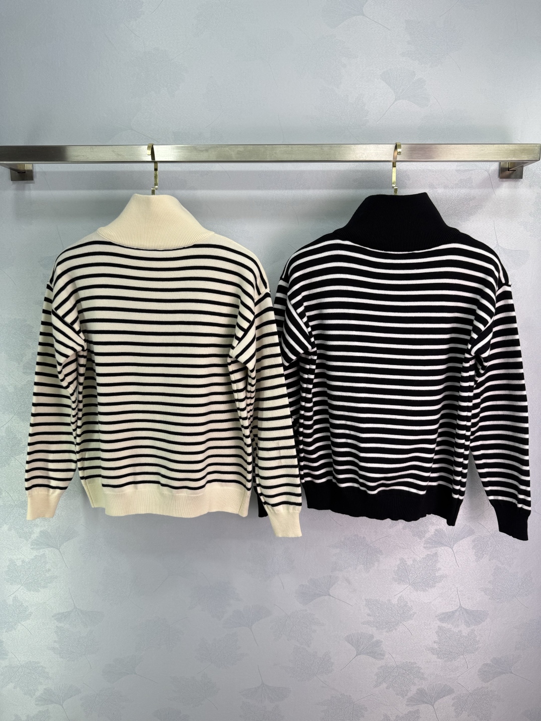 Miu Miu Striped Wool Knit Sweater with Zip Collar | Autumn Collection 9 cmp i1757950965075 9541 0 8