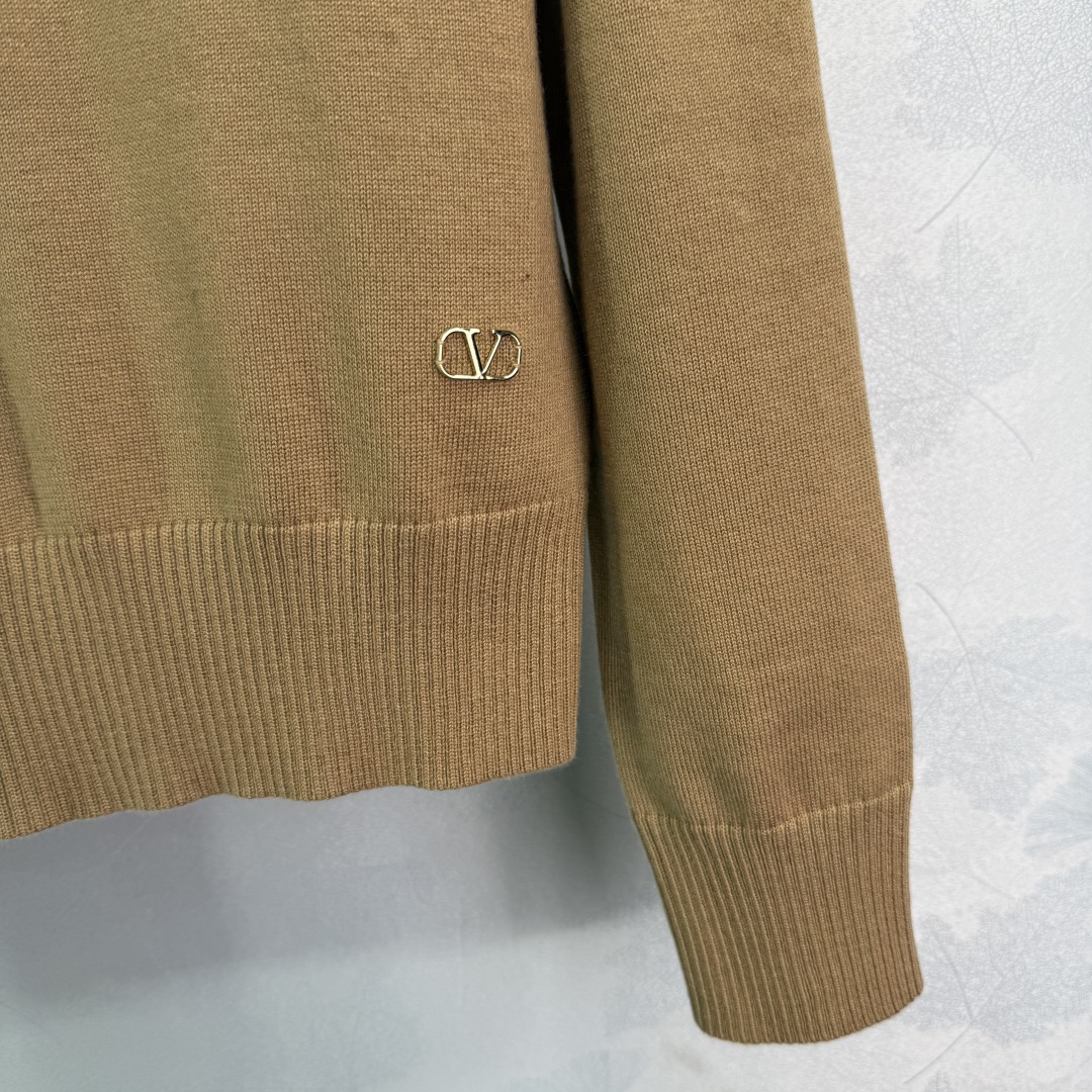 Valentino V-Neck Wool Sweater with Striped Trim - Beige and Brown Options 7 cmp i1759504324098 6251 0 6