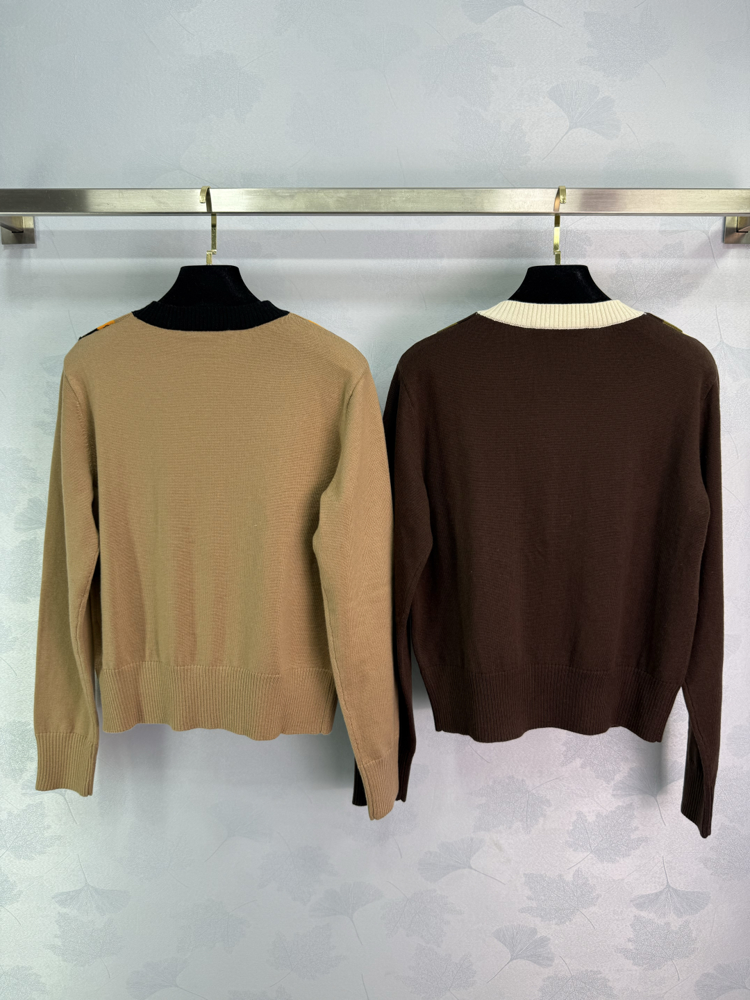 Valentino V-Neck Wool Sweater with Striped Trim - Beige and Brown Options 9 cmp i1759504329496 9664 0 8
