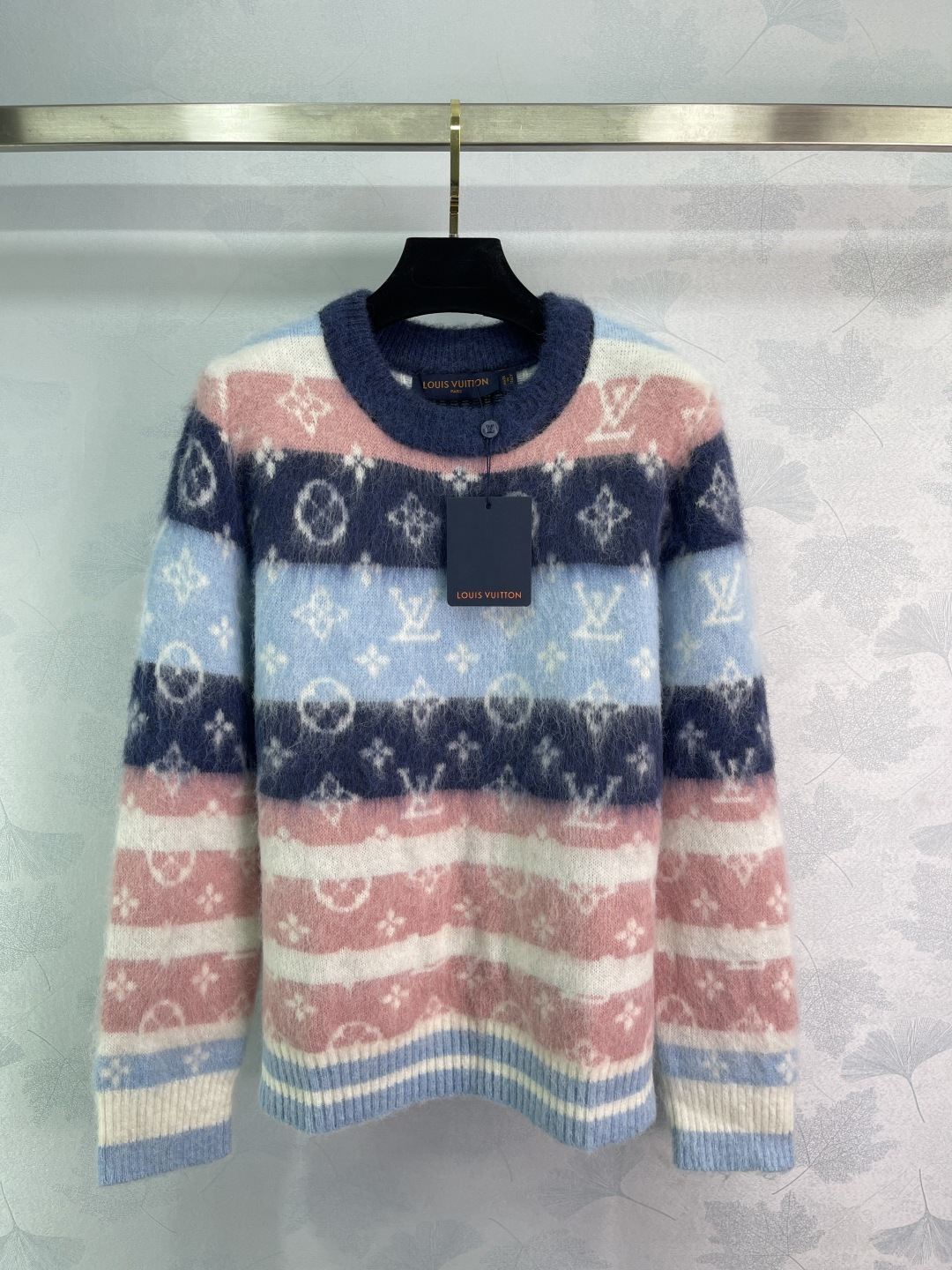 Louis Vuitton Striped Multicolor Sweater with Logo, Soft and Warm for Women