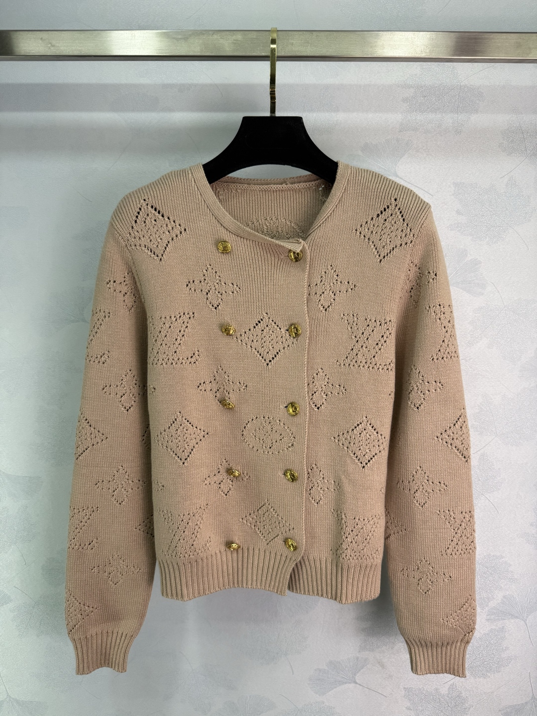 Louis Vuitton Women's Beige Wool Knit Cardigan with Gold Button, Size S-L 2 cmp i1760291030532 7699 0 0
