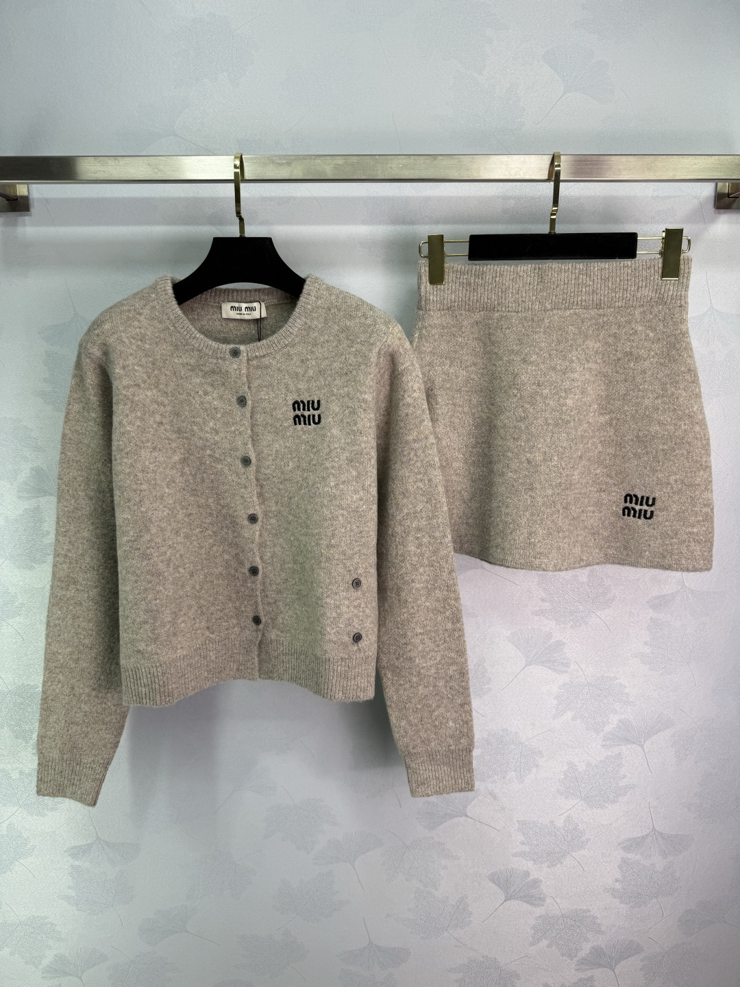 Miu Miu Wool Blend Cardigan & Skirt Set - Modern Sophistication, Versatile Style