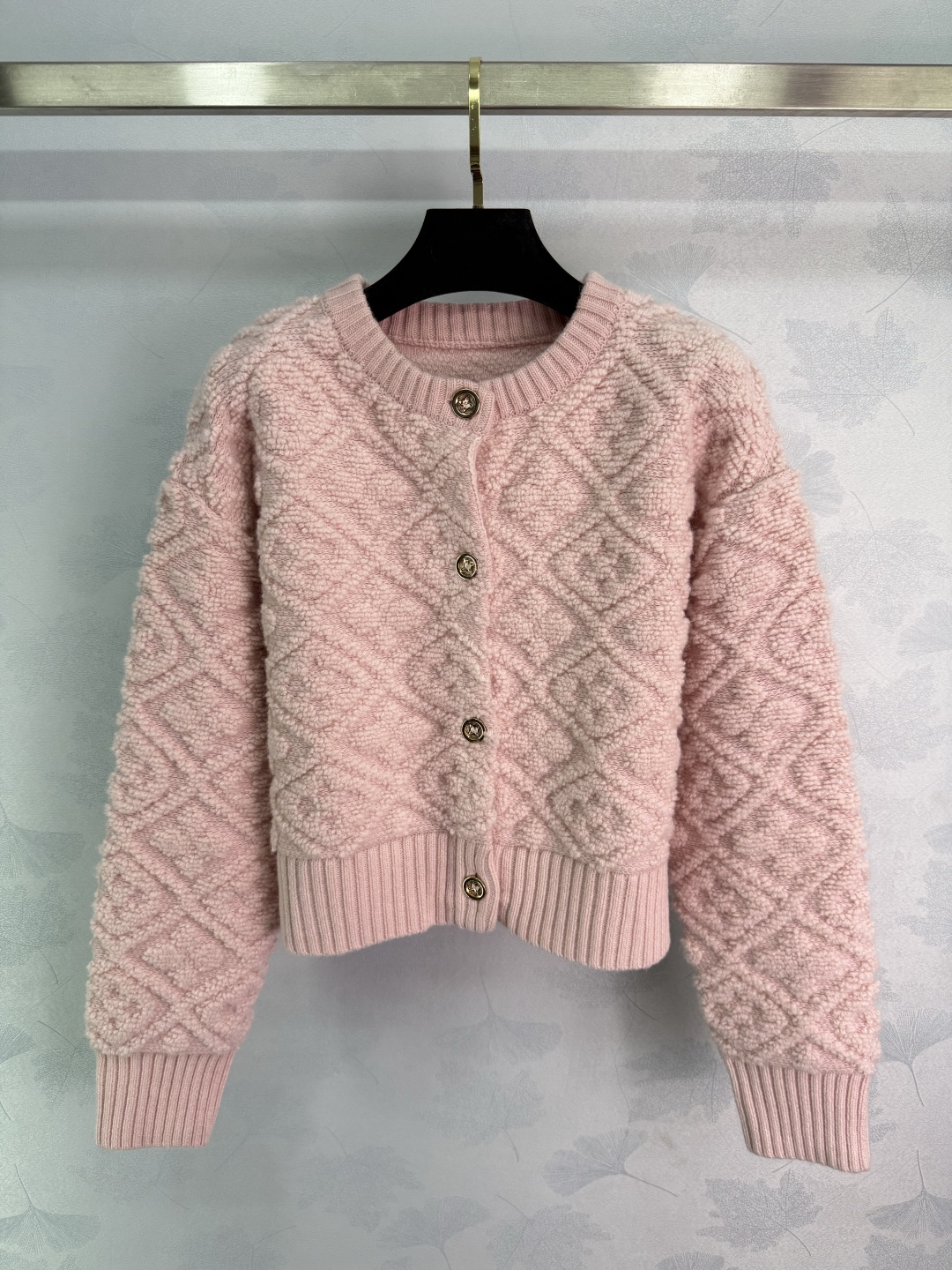 Louis Vuitton Women's Pink Clover Jacquard Knit Cardigan - Fall 2025