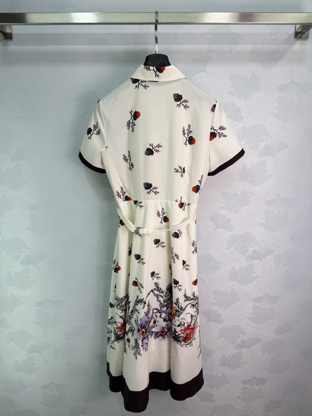 Dior Floral Contrast Trim Shirt Dress