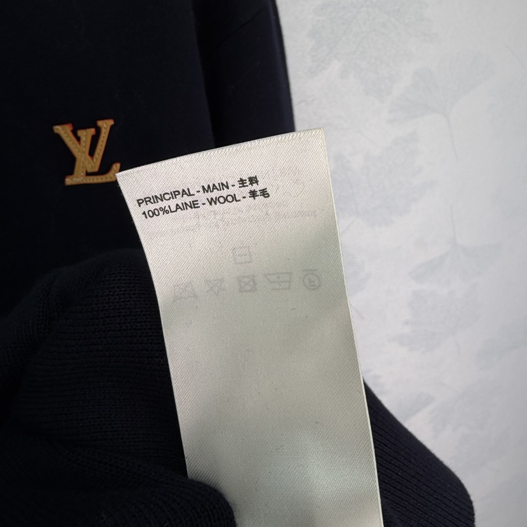  LV Embroidery Zip-Up Hooded Sweatshirt Jacket