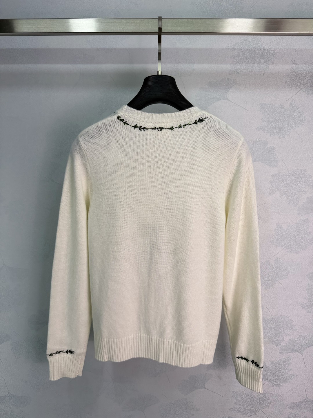 Dior Floral Embroidery Crew Neck Sweater