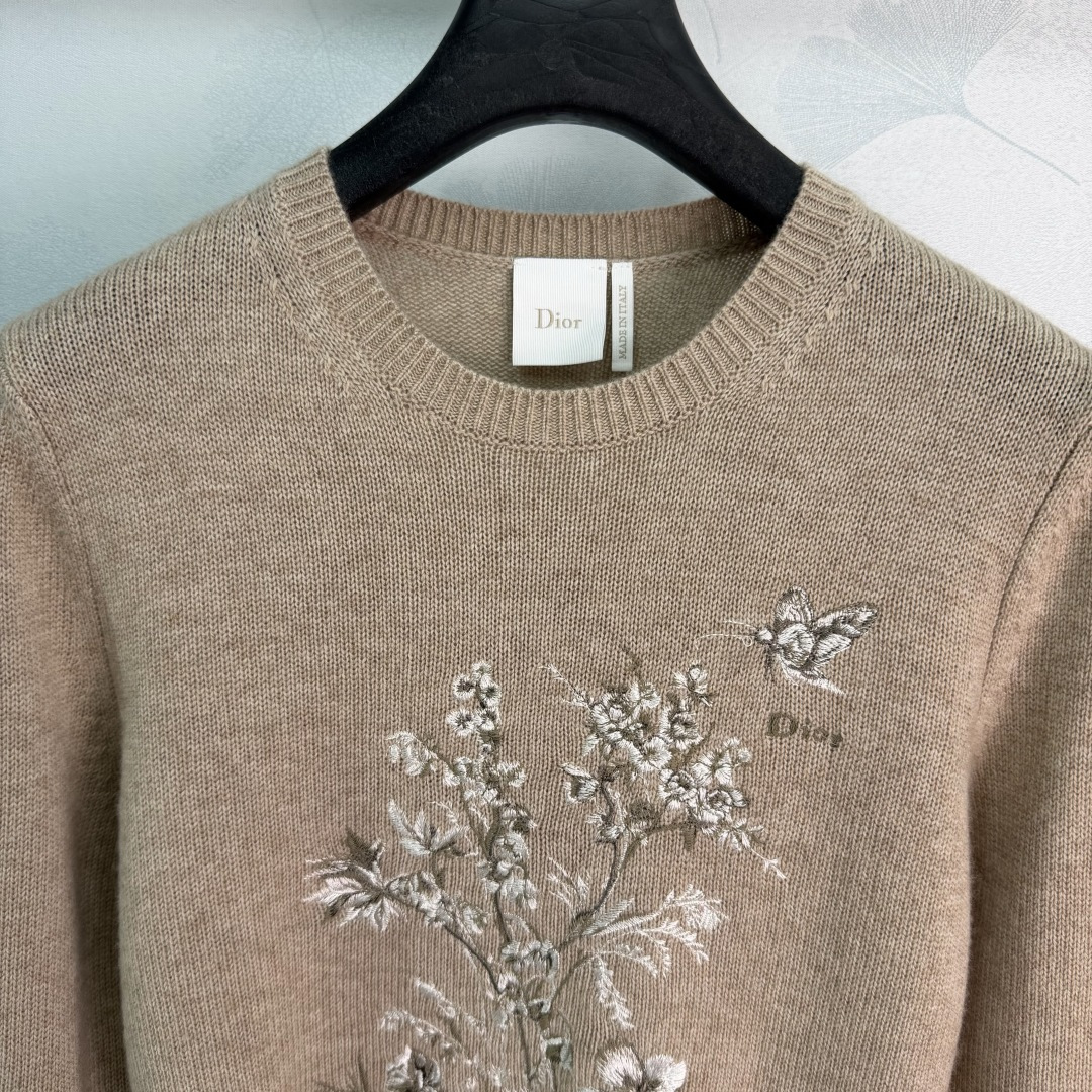 Dior Floral Butterfly Embroidery Sweater