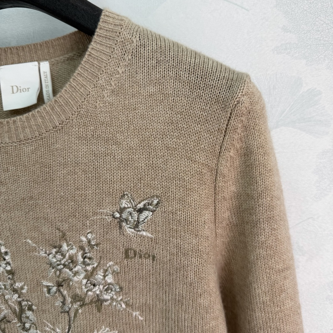 Dior Floral Butterfly Embroidery Sweater