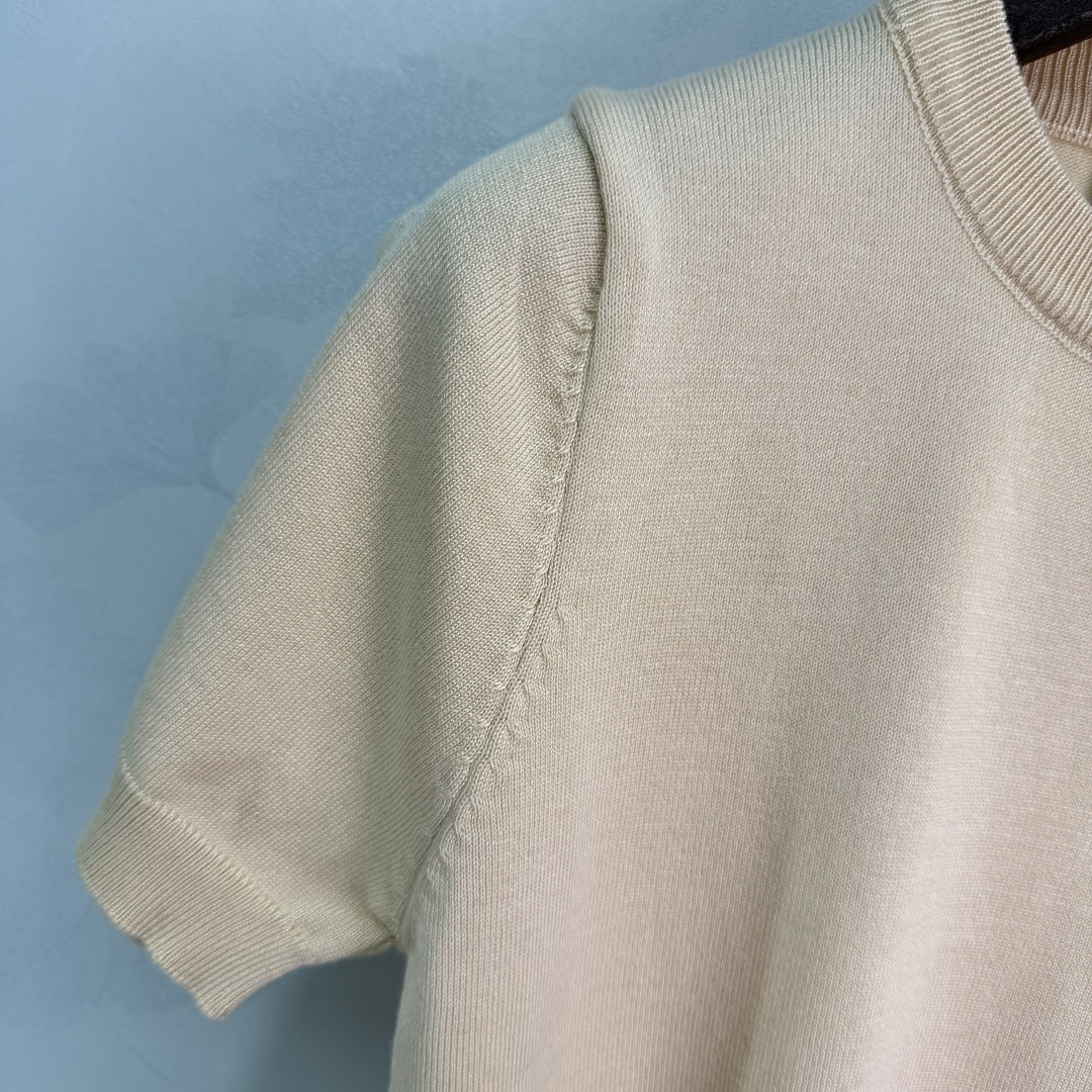 Dior Floral Embroidery Knit Short Sleeve