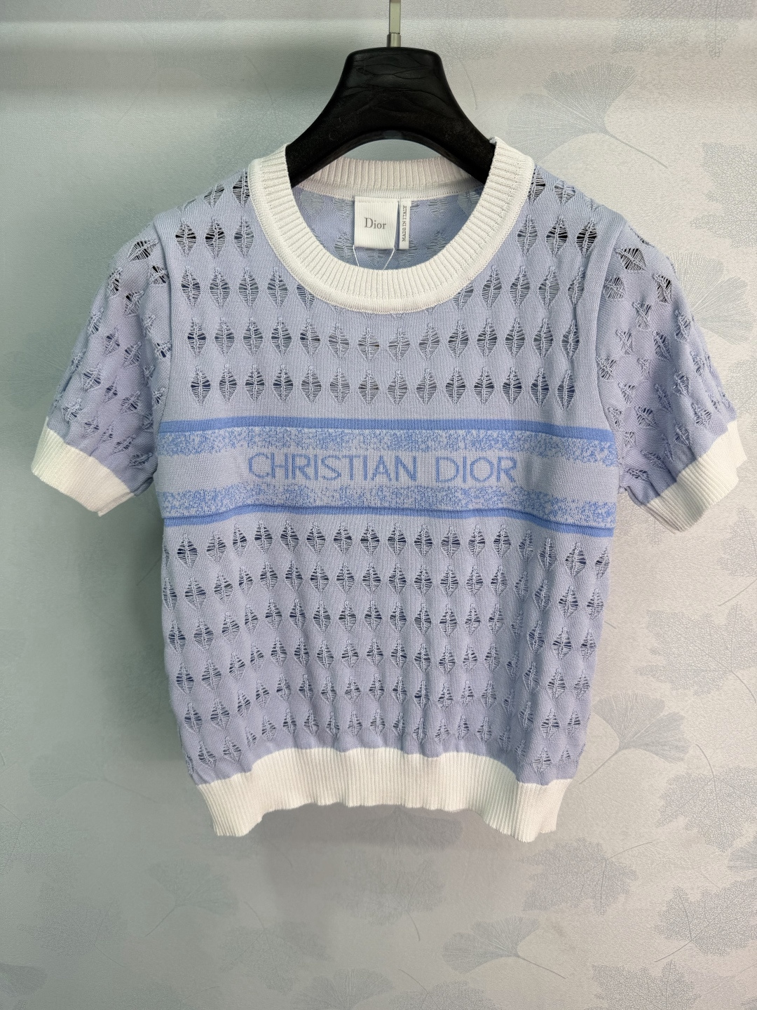 Dior Diamond Hollow Logo Knit Top