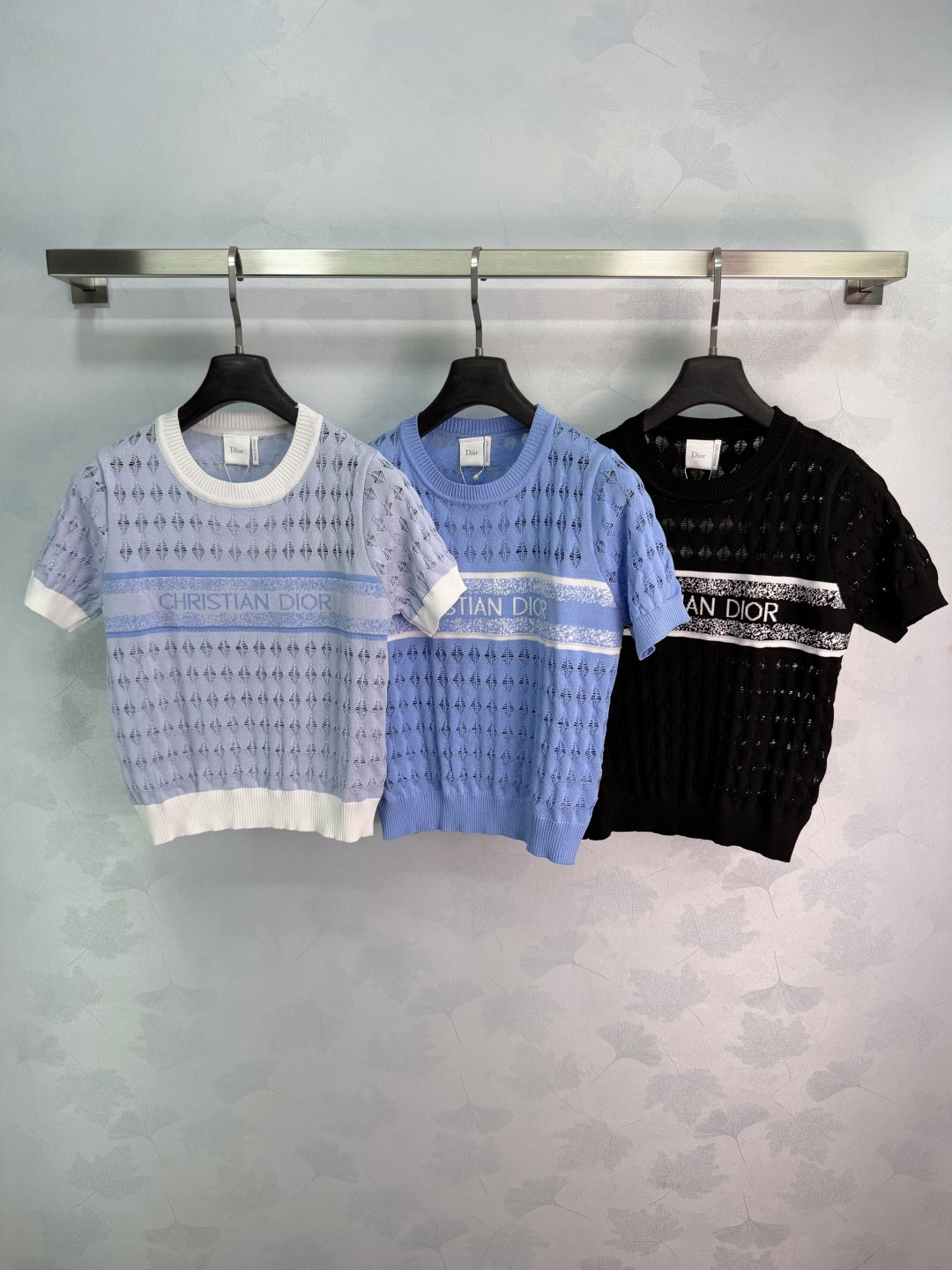 Dior Diamond Hollow Logo Knit Top