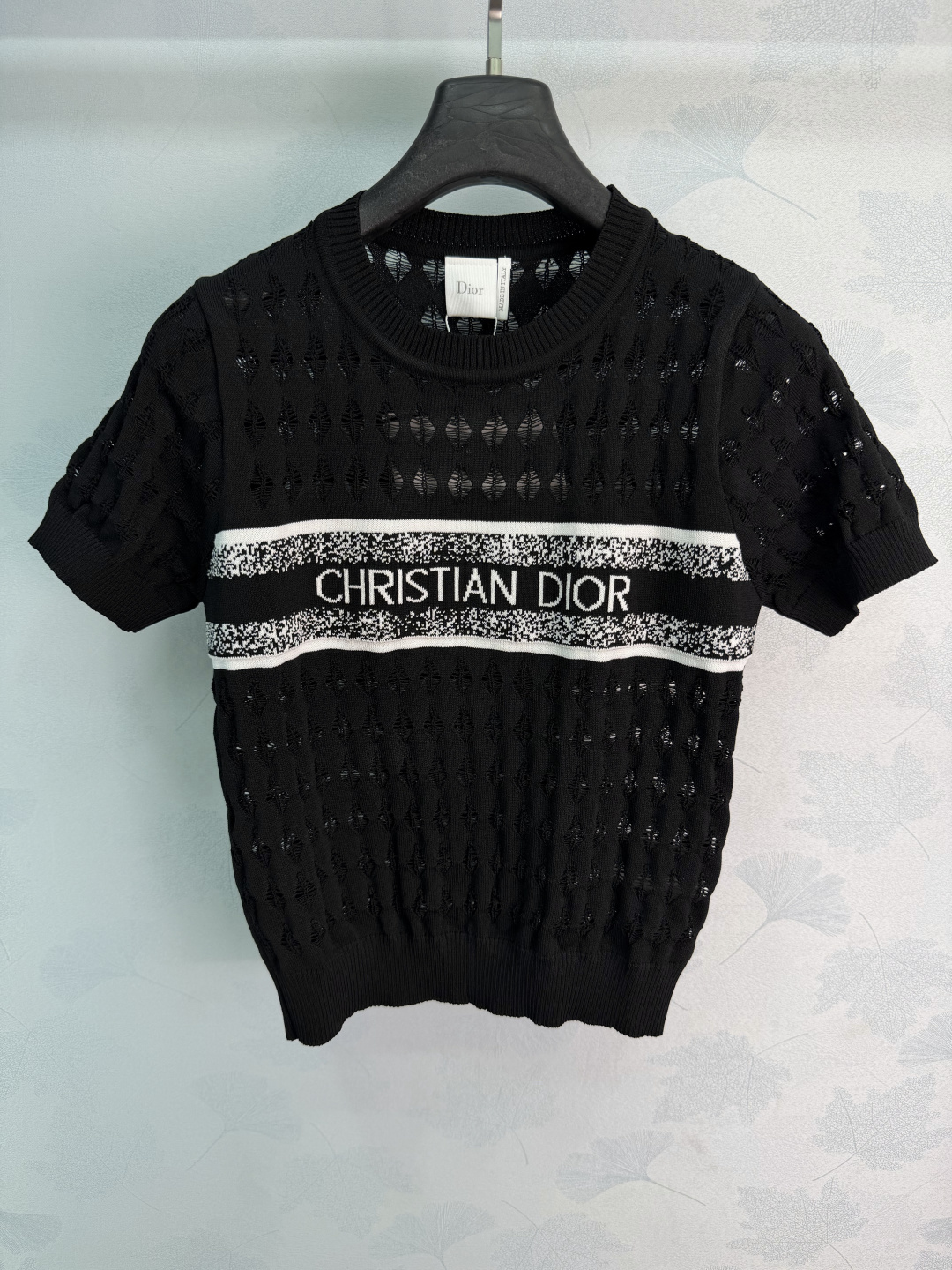 Dior Diamond Hollow Logo Knit Top