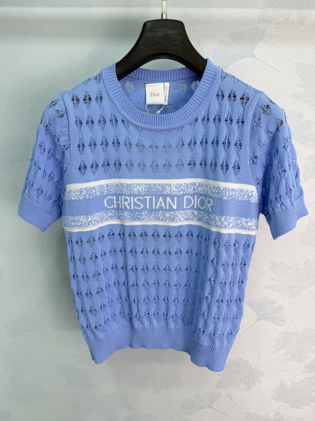 Dior Diamond Hollow Logo Knit Top