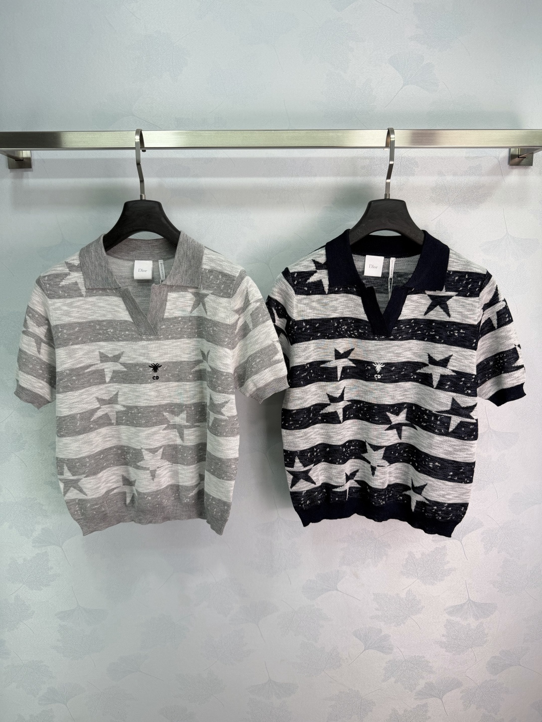 Dior Star Stripe Knit Polo
