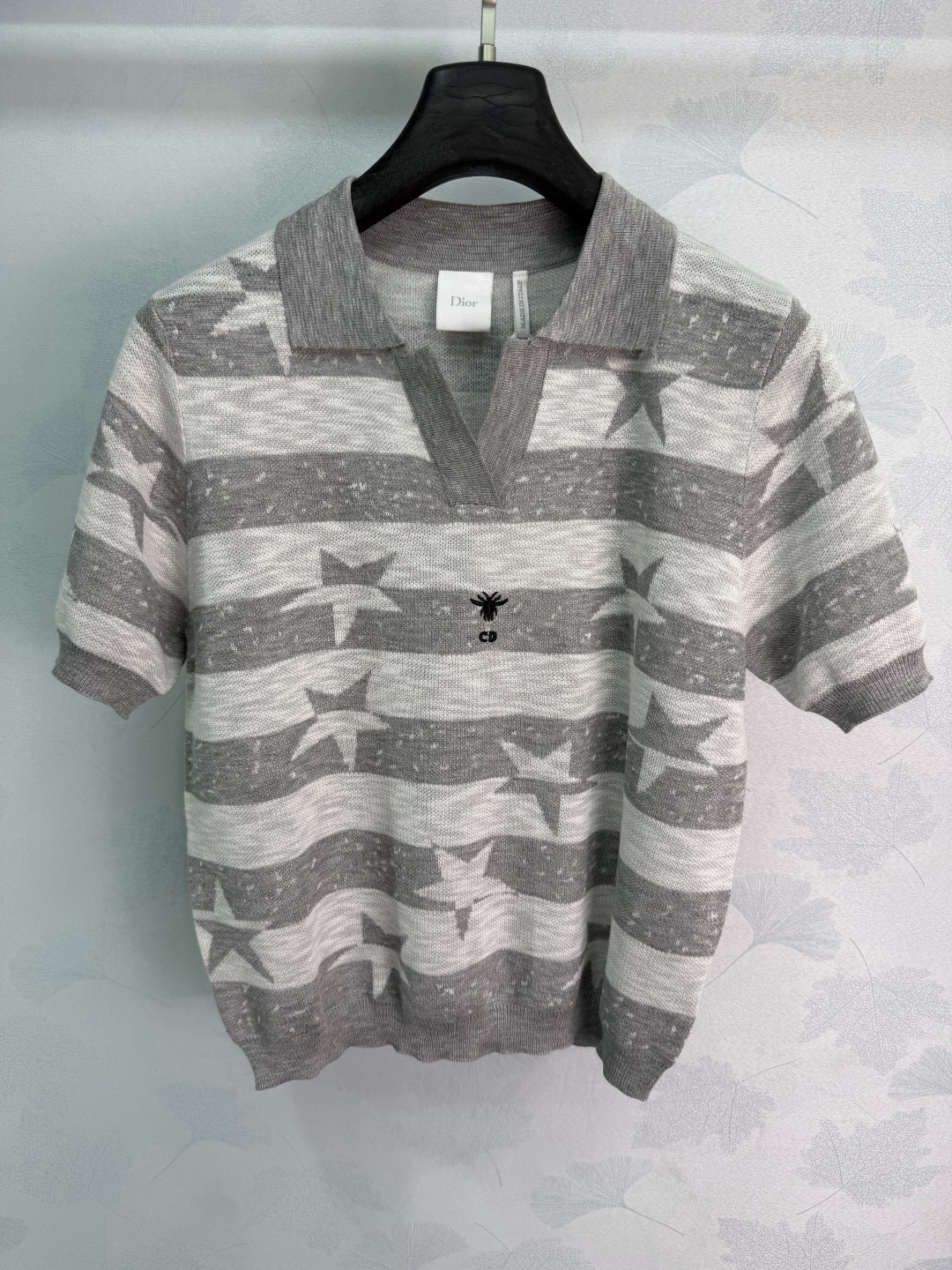 Dior Star Stripe Knit Polo