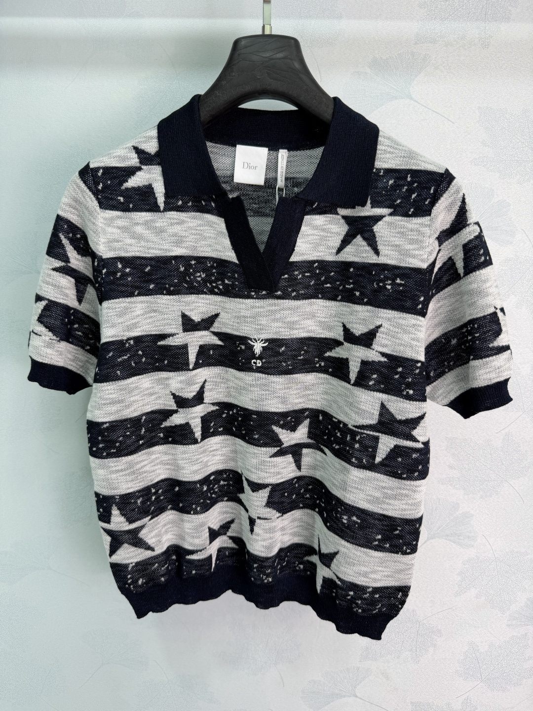 Dior Star Stripe Knit Polo