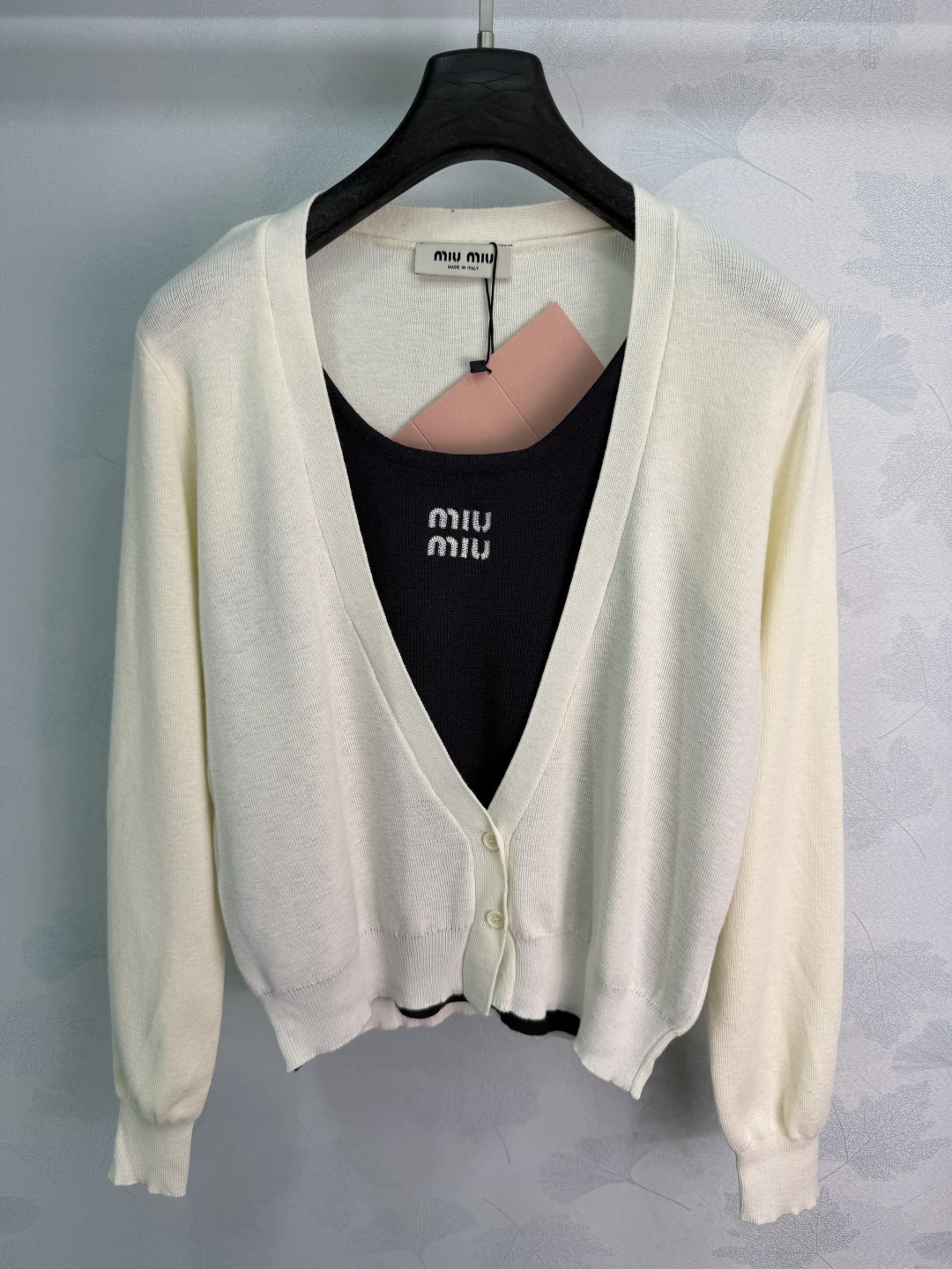 Miu Miu Knit Cardigan And Tank Top Two Piece Set
