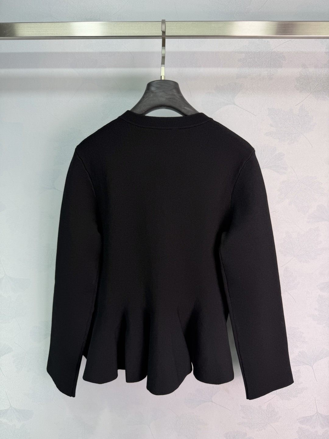 DIOR Black Bow Button Ruffle Knit Cardigan