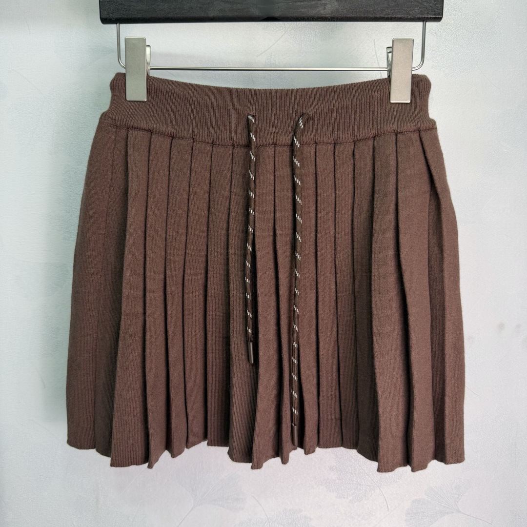 Miu Miu Vintage Plaid Shirt Vest Pleated Skirt 3-P