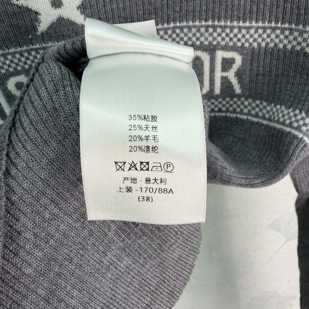 Dior Star Letter Rib Knit Top